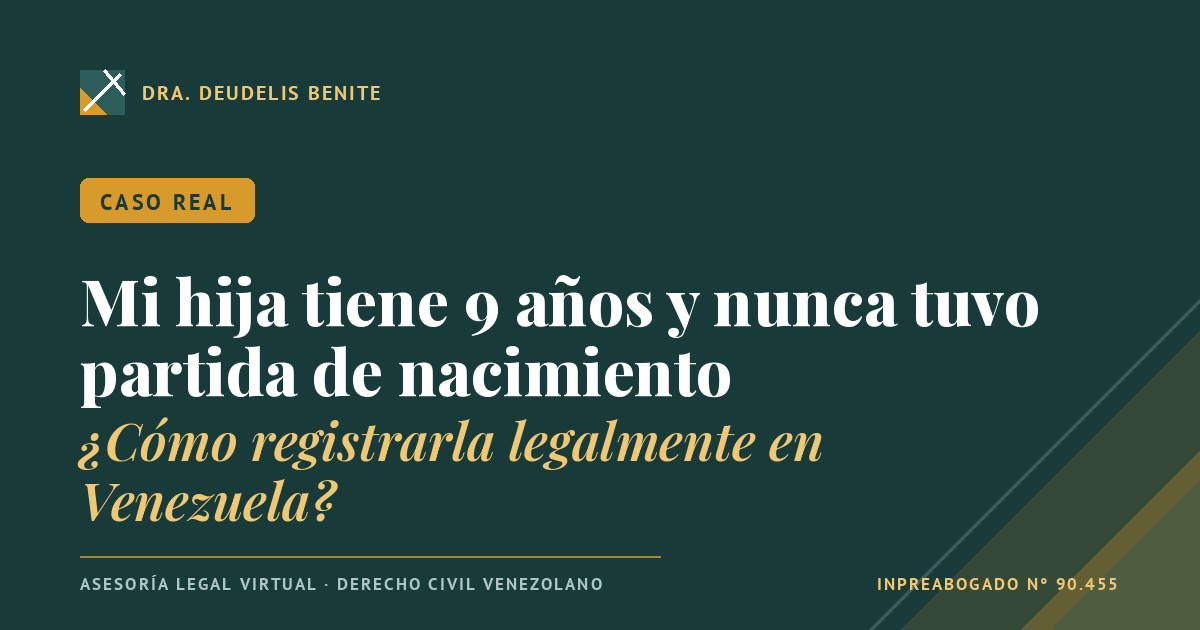 Niña de 9 años sin partida de nacimiento en Venezuela: Cómo obtener el registro extemporáneo